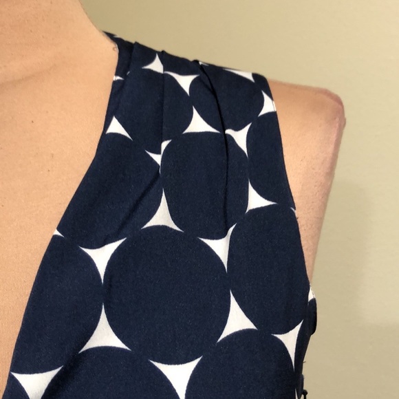 Frock Shop Midi Dress Size Small Navy Blue Polka Dot Fit and Flare - Picture 3 of 9